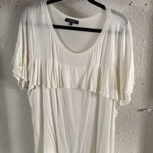 White Ruffle Buttery TShirt